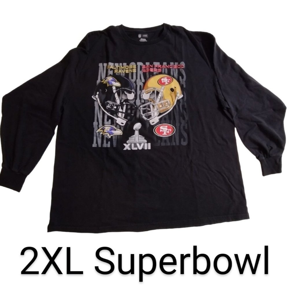2XL Super Bowl XLVII Baltimore Ravens vs. San Francisco 49ers Long Sleeve 2XL